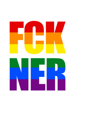 FCK NER - szivárvány minta fekete pólón