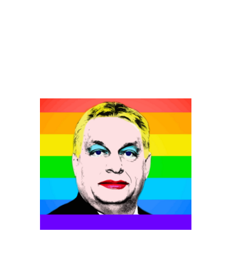 Orbán Viktor Pride minta fekete pólón
