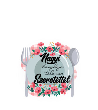 Nagyi konyhája tele van szeretettel - fekete minta fekete pólón