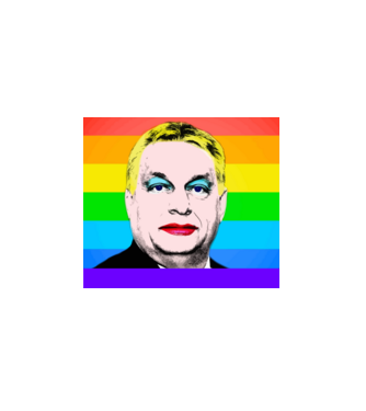 Orbán Viktor Pride minta fehér pólón