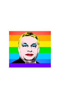 Orbán Viktor Pride minta fekete pólón