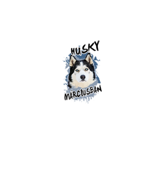 Az igazi HUSKY gazdik MÁRCIUSban születnek  minta fekete pólón