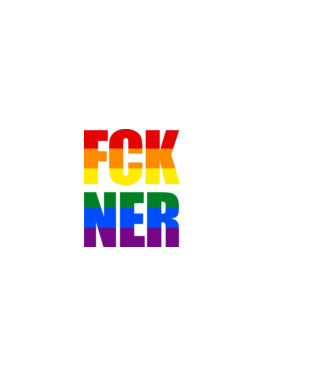FCK NER - szivárvány minta sötétkék pólón
