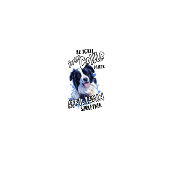 Border Collie Április minta szürke pólón