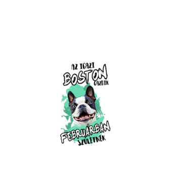 Boston terrier February minta fehér pólón