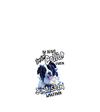 Border Collie Június minta fehér pólón