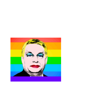 Orbán Viktor Pride minta fekete pólón