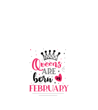 Queen are born in February - fekete minta homokszín pólón
