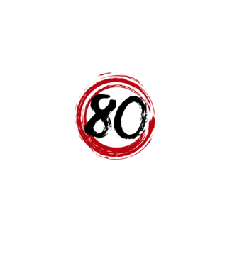 Szülinapi 80-as tábla minta fekete pólón