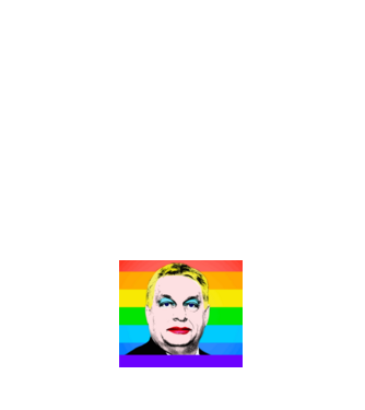 Orbán Viktor Pride minta fehér pólón