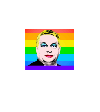 Orbán Viktor Pride minta fekete pólón