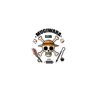 One piece - Mugiwara club  minta szürke pólón