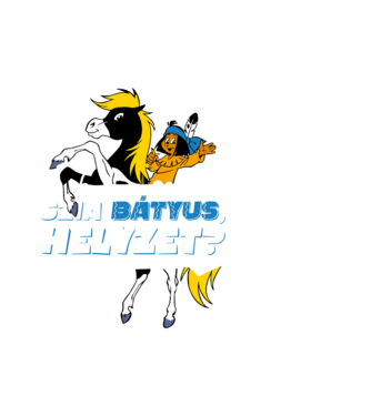 Szia Bátyus, helyzet? - Yakari fekete póló  minta fehér pólón