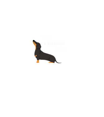 A boldogság Tacsi minta fekete pólón