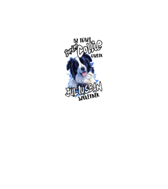 Border Collie Július minta fehér pólón