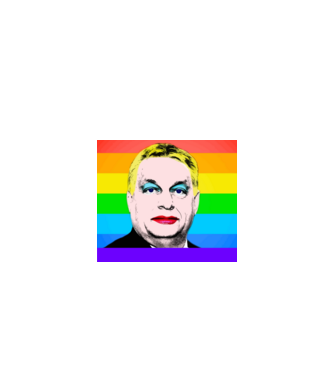 Orbán Viktor Pride minta fekete pólón