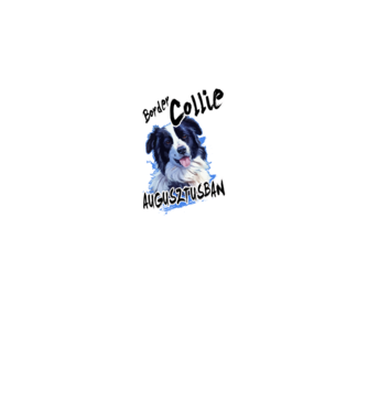 Border Collie Augusztus minta fekete pólón