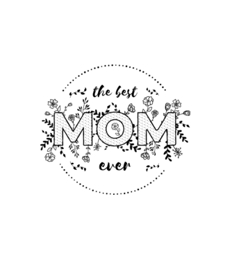 The best MOM ever - fekete minta fehér pólón