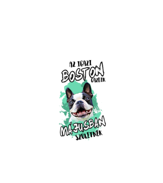Boston terrier Május minta fehér pólón