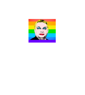 Orbán Viktor Pride minta fekete pólón