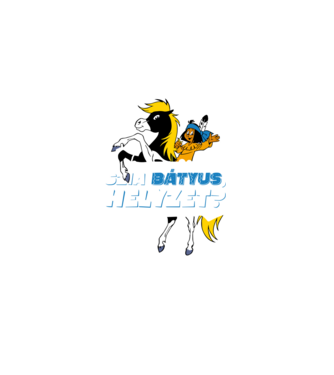 Szia Bátyus, helyzet? - Yakari fekete póló  minta fekete pólón