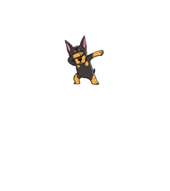 Doberman Dab minta fekete pólón