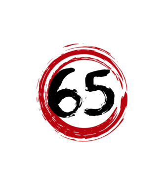 Szülinapi 65-ös tábla minta fehér pólón