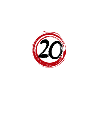 Szülinapi 20-as tábla minta fekete pólón