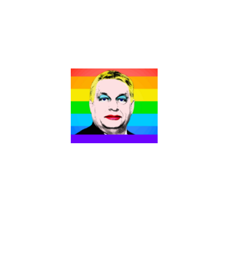 Orbán Viktor Pride minta fekete pólón
