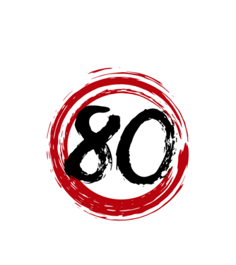 Szülinapi 80-as tábla minta fehér pólón