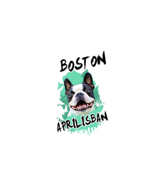 Boston terrier Április minta fehér pólón