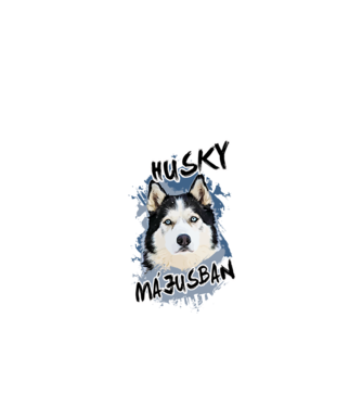 Az igazi HUSKY gazdik MÁJUSban születnek  minta fekete pólón