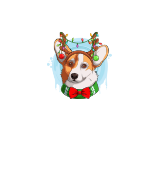 Karácsonyi Corgi minta fehér pólón