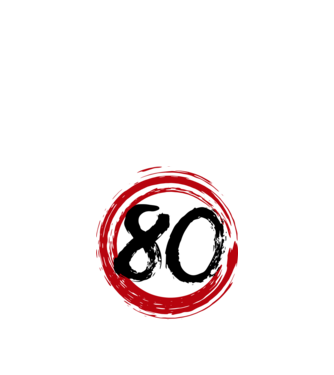Szülinapi 80-as tábla minta fekete pólón