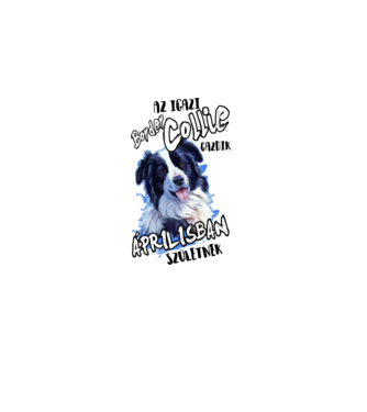 Border Collie Április minta fehér pólón