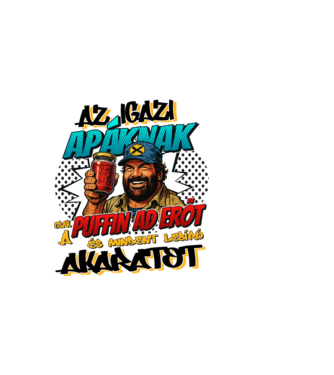 Bud Spencer - Az Apáknak csak a Puffin ad erőt minta fekete pólón