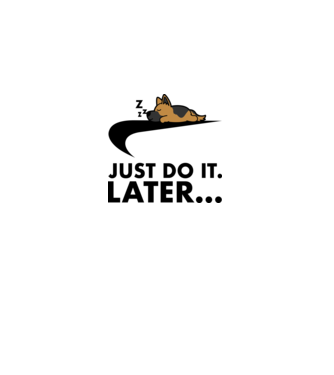 Just do it German Shepherd minta fehér pólón