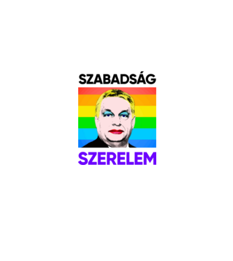 Szabadság - Szerelem Orbán Pride minta homokszín pólón