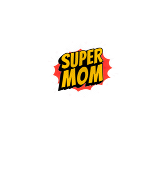 Super Mom Comic - 2 minta fekete pólón