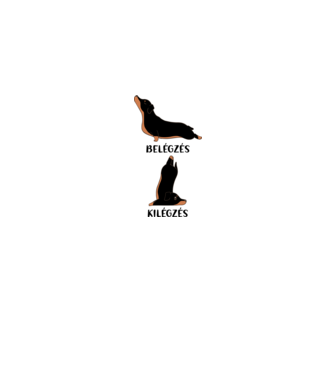 Tacskó yoga - fekete betűvel minta szürke pólón