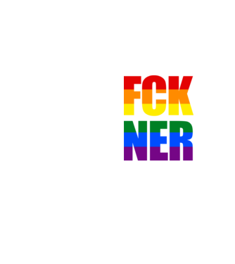 FCK NER - szivárvány minta neonsárga pólón