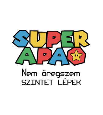 Super APA - nem öregszik minta fehér pólón