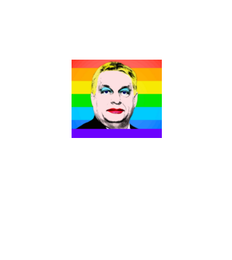 Orbán Viktor Pride minta fekete pólón