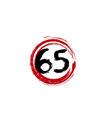 Szülinapi 65-ös tábla minta fehér pólón