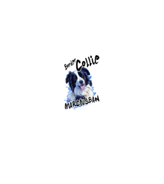 Border Collie Március minta fekete pólón