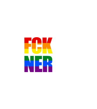 FCK NER - szivárvány minta sötétkék pólón