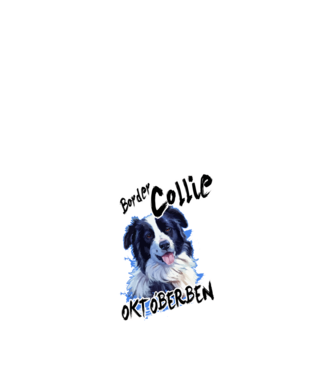 Border Collie Október minta fekete pólón