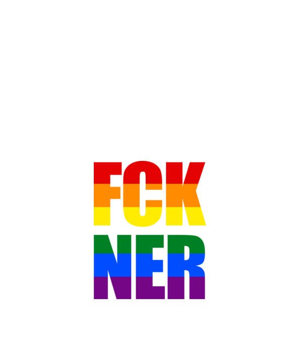 FCK NER - szivárvány minta fehér pólón