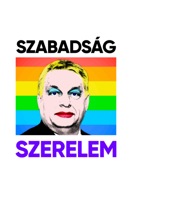 Szabadság - Szerelem Orbán Pride minta világoskék pólón