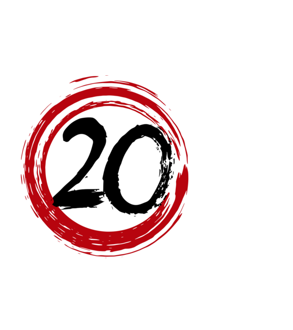 Szülinapi 20-as tábla minta fekete pólón